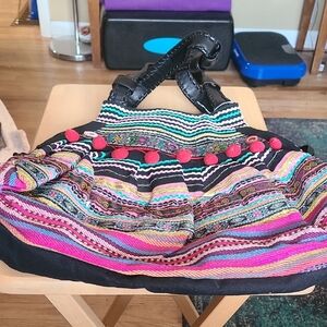 Hot in Hollywood Multicolor Striped Hobo Bag